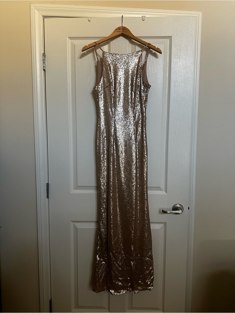 Lulus Rose Gold Sequin Evening Dress Size Small